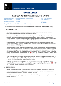 Canteen Nutrition and Healthy Eating Guidelines