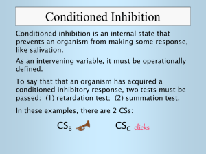 Conditioned Inhibition - psych.fullerton.edu.