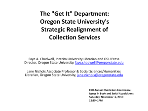 The "Get It" Department: Oregon State University's Strategic