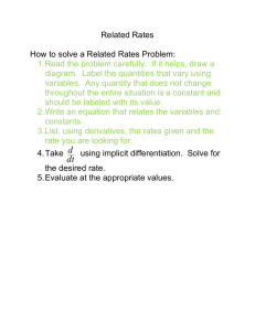 Related Rates How to solve a Related Rates Problem: Read the
