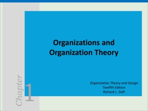 Chapter 1: Organizations and Organization Theory
