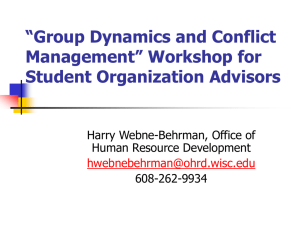 “Group Dynamics and Conflict Management” Workshop for Student