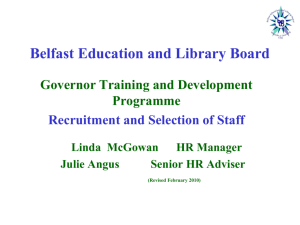 Recruitment and Selection of Staff - Belfast Education & Library Board