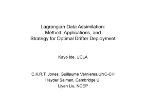 Lagrangian Data Assimilation - Atmospheric and Oceanic Science