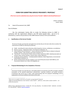 form for submitting service provider's proposal 1