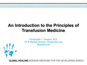 Principles of Transfusion Medicine