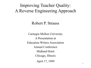 Improving Teacher Quality: A Reverse