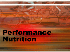 Sports Nutrition for the Adolescent Athlete