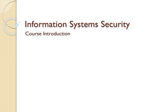 Information Systems Security Intro