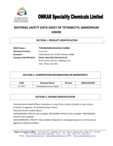 material safety data sheet of tetrabutyl ammonium iodide section 1