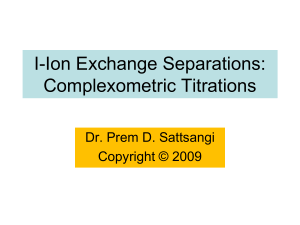 I-Ion Exchange Separations: Complexometric