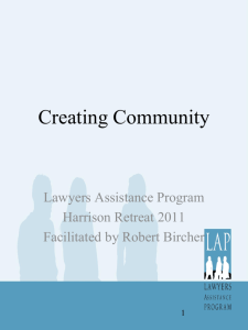Creating Community - Lawyers Assistance Program of British