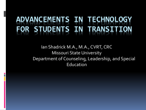 Advancements in Technology for Students in Transition