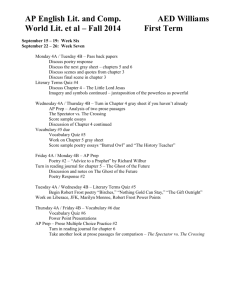 4th Period Literature Lesson Plans - September 15