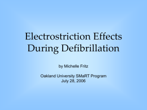Electrostriction Effects During Defibrillation