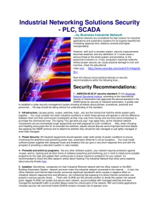 PLC-SCADA Network Securty