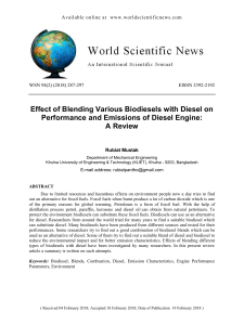 Effect of Blending Various Biodiesels with Diesel on Performance and Emissions of Diesel Engine :A Review