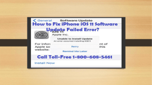 1-800-608-5461|How to Fix iPhone iOS 11 Software Update Failed Error?