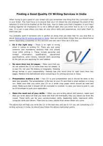 Finding a Good Quality CV Writing Services in India