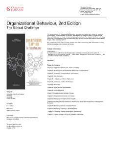 Organizational Behaviour, 2nd Edition