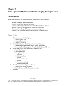 Ch06 Public Opinion and Political Socialization- us government