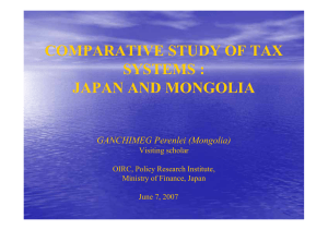 Comparative study of tax systems Japan & Mongolia