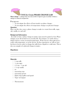 Ice Cream Phase Changes  Handout
