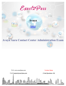 Exact2pass Avaya 3312 Exam Questions Answers 