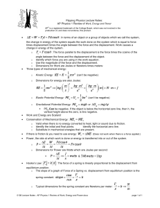 0108 lecture notes - ap physics 1 review of work, energy and power