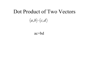 Vectors and Dot Products C