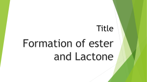 formation of lactones and ester