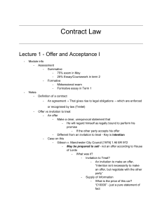 Contract Law Sem 1 Notes