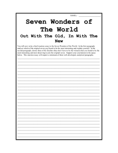 seven wonders rxn essay