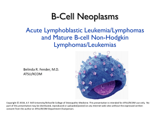 B-cell Neoplasms 2021