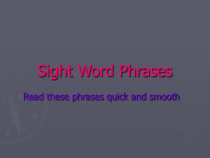 Sight Word Phrases PowerPoint