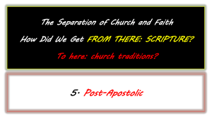 Separation of Church 5 Post Apostolic