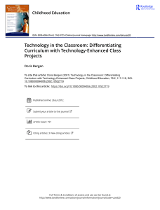 Bergen 2001 - Technology in the Classroom Differentiating Curriculum with Technology Enhanced Class Projects