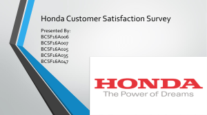 Honda Customer Satisfaction Survey