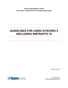 2016-04-28 Guidelines for Using Synchro 9 (Including SimTraffic 9) Final