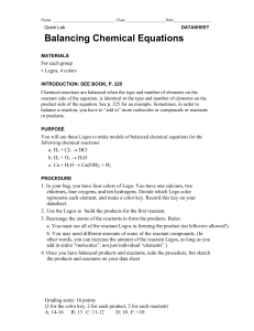 Minilab - balancing chemical equations