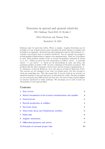 Exercises in special and general relativity