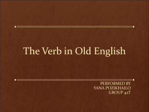 The Verb in Old English