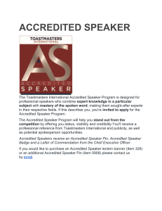 Accredited Speaker
