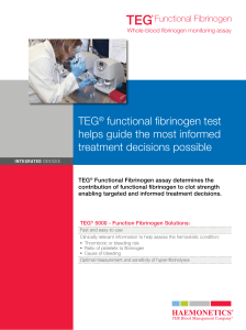 TEG Whole-blood fibrinogen monitoring assay