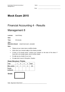 Mock Exam 2015 - results