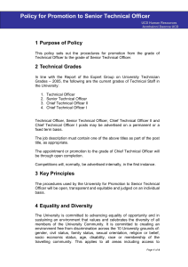 Policy for Promotion to Senior Technical Officer