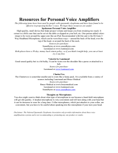 Resources for Personal Voice Amplifiers