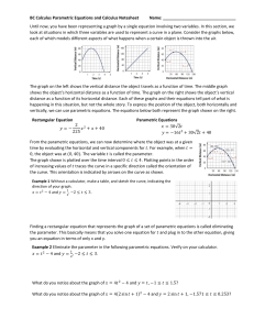 1. Parametric Equations and Calculus Notesheet