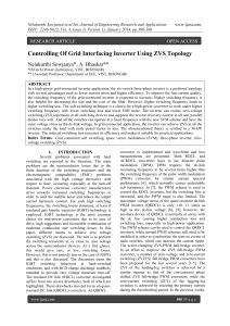 Controlling Of Grid Interfacing Inverter Using ZVS Topology
