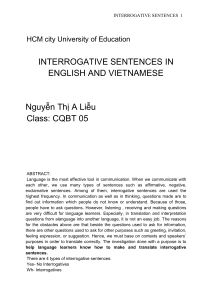 Interrogative sentences in english and vietnamese